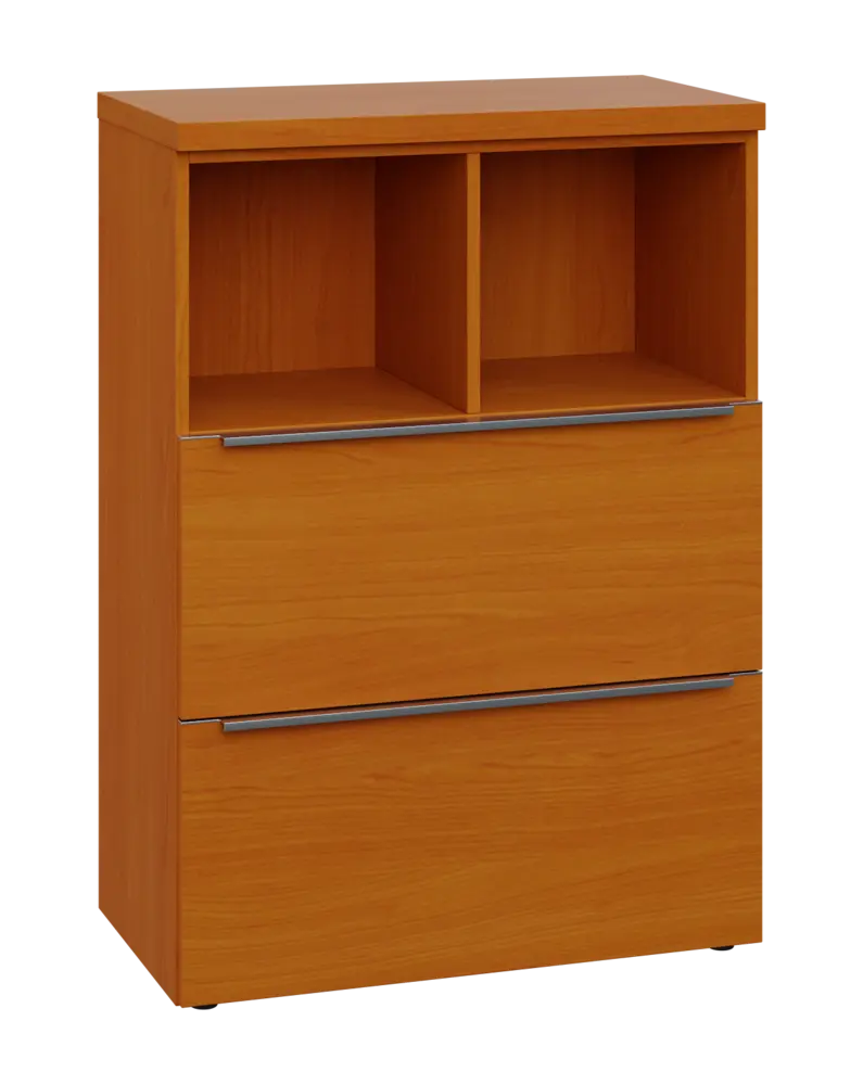 SIN 3 - 82ZN kancelářská skříň, 2-zásuvková/nika, 1120x800x400, třešeň šumavská